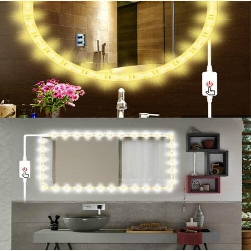 LEDGLE USB Stepless Vanity Light Waterproof Mirror Light 5V 1M/2M/3M/4M/5M Hollywood make up light High Quality LED Strip Lamp