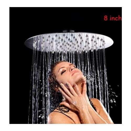 High Quality 304 stainless steel Round 8 inch Shower head Ultra-thin Rainfall Shower Head Bathroom shower head