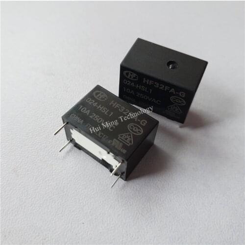8pcs HF Relay HF32FA-G-005-HSL1 HF32FA-G-012-HSL1 HF32FA-G-024-HSL1 250V 10A relay 4 pin relay 5V/12V/24VDC relay Sensitive