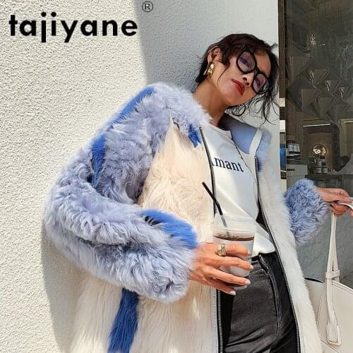 Tajiyane Coats and Jackets Women 100%wool Coat Woman Real Fur Jacket Womens Sheep Fur Clothing Sweet Cloth Abrigo Mujer TN847