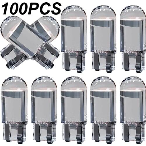 100/50/30Pcs Car T10 Led Bulbs 194 168 W5W LED Light Cold White Auto COB Silica Red Blue Green Yellow License Plate Lamp 12V