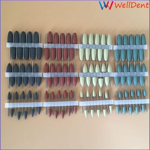 120pcs Dental Rubber polishers SILICONE Diamond polishing Burs Resin Base 2.35mm Dental Lab Equipment