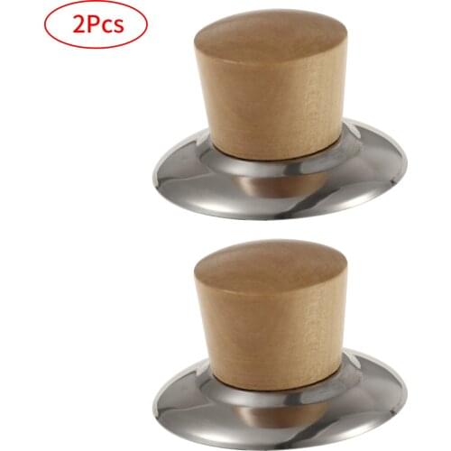 2Pcs Kettle Handgrips Wooden Pot Pan Lid Knobs Universal Cookware Cover Handles Kitchen Pressure Cooker Lid Grips Cooking Tools