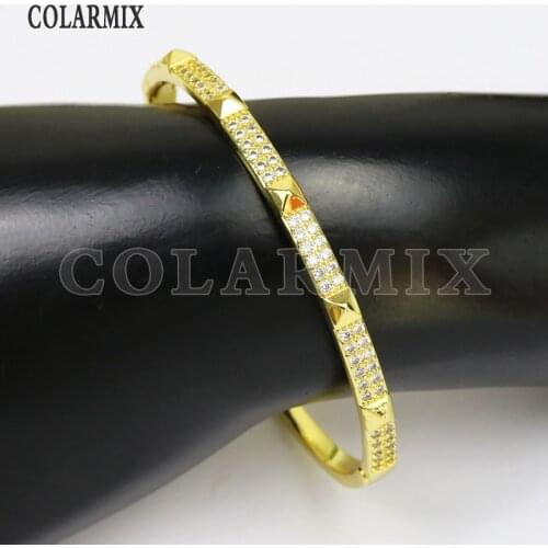 4Pcs Zircon Bangle Zircon Fashion jewelry metal Gold color Bracelet Gold color bangle Women jewelry Women bangle 8449