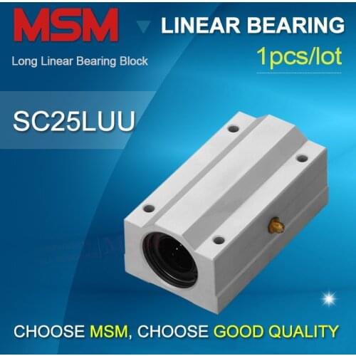 1pcs SC25LUU/SC25WUU/SMA25LUU Aluminium Sliding Unit Linear Bearing Long Double 25mm Shaft Guide Sliding Motion Bushing CNC Part