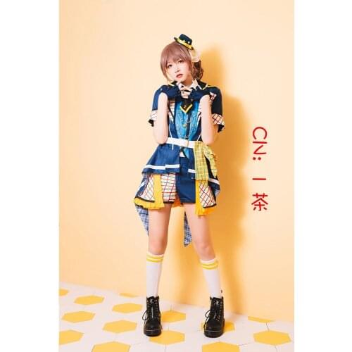 Bang Dream! Yamabuki Saaya Cosplay Costume Poppin'Party Anime Dresses Printing Christmas Halloween Free shipping CG482