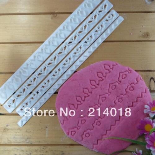 Free shipping 4 pcs/set embossed mold of adornment wave edge cutter Food grade material fondant cake toolsNO:FO-010