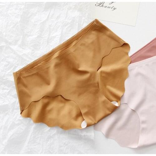 Seamless Hot Womens Underwear Solid Mid Rise Skin-Friendly Underpant Breathable One Piece Woman Panty Comfortable Briefs XL