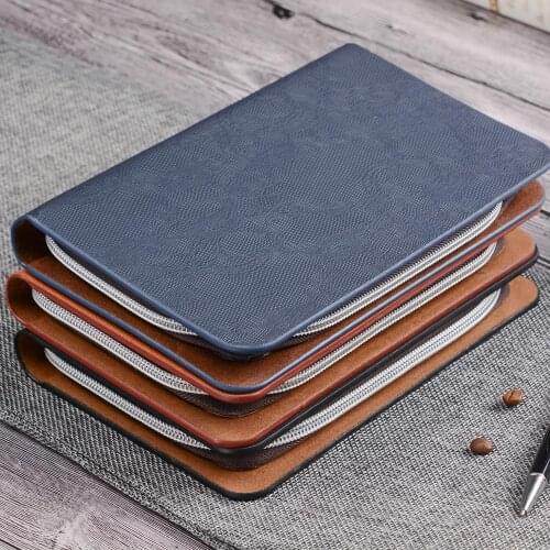 A5 25K PU leather travel journal agenda planner with zipper diary binder agendas notebook organizer creative writingbook 1295