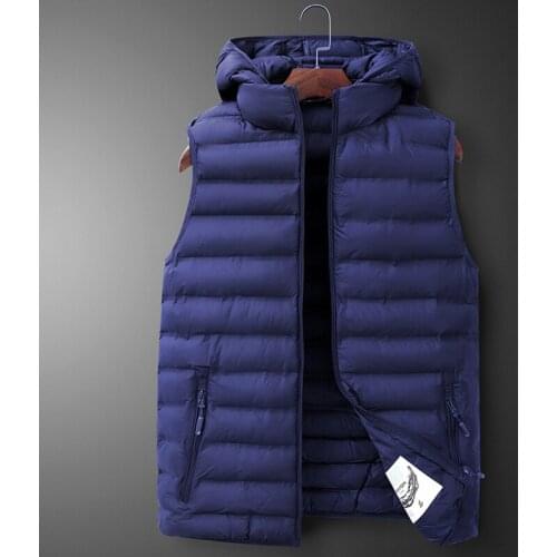 Plus Size L-7XL Mens Fashion Sleeveless Jackets Men Cotton-padded Down Vest Casual Waistcoat Male Chalecos Fathers Gift VT-257