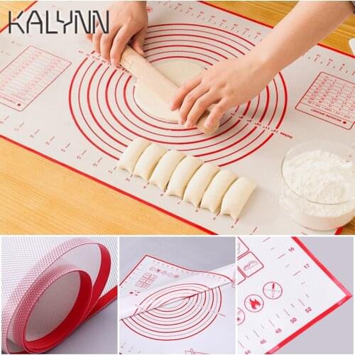 Large Silicone Pastry Mat Extra Reusable Sheet Pizza Dough Non-Stick Maker Holder Pastry Kitchen Gadgets Measurement Fondant Mat