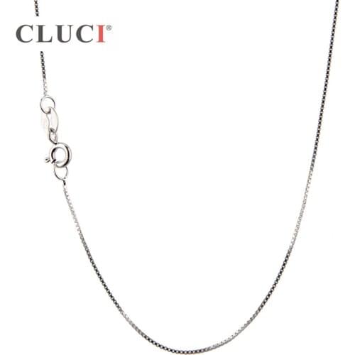 CLUCI 3pcs Fashional Women 925 Sterling Silver Box Necklace Chain for Pendant SN008SB-1