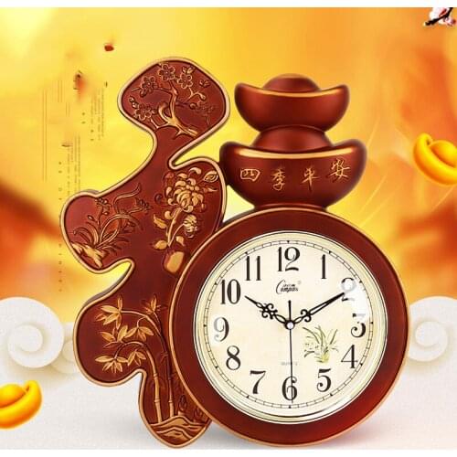 Retro Silent Wall Clock Creative Simple Glass Classical Chinese Style Clock Mechanism Nordic Design Zegar Wall Watch BW50WC