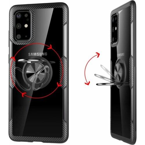 For Samsung Galaxy S20 S10 S9 Plus S20Ultra Case Hard With Stand Magnet Transparent Protect Cover case for samsung note 10 Pro 9