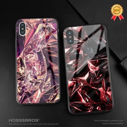 Aesthetic Abstract red foils phone case cover tempered glass soft silicone for iPhone 5 5s Se 6 6s 7 8 Plus X XR XS 11 Pro MAX