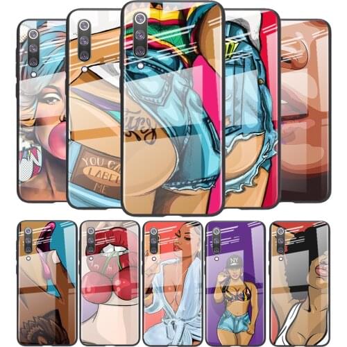 Tempered Glass Cover Sexy big girl art For Xiaomi Mi 11 11i 10T CC9E 9T Note 10 Ultra Pro Lite 5G Phone Case