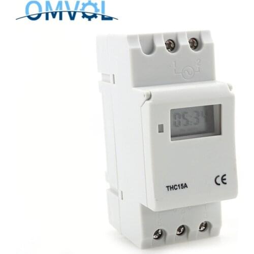 1PC CE Din Rail Digital 16 Sets Programmable Timer Switch AC 220V / 110V ,DC 12V 16A 25A Switch Relay Control Din Rail