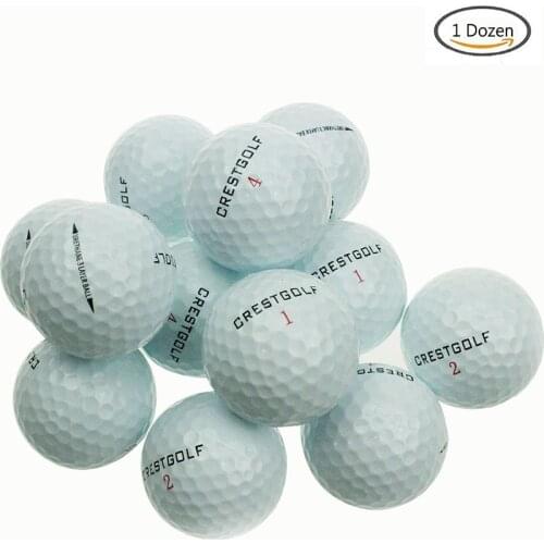 CRESTGOLF 12pcs/lot Three Piece Golf Ball Professional Golf Standard Tournament Ball Free Send 10 Golf Tees & a Drawstring Pouch