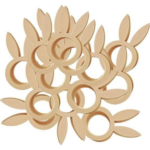 Wood Rabbit Ear Napkin Rings, Wood Serviette Rings Napkin Holders Napkin Buckles for Easter Wedding Baby Shower Decor