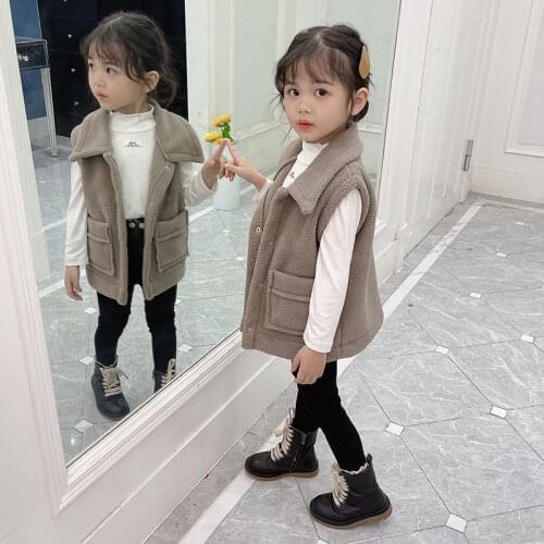 Girls Toddler Clothes Children Lamb Warm Jackets New Vest Kids Waistcoat For Boy Coats Outerwear Winter Coats Casual Vest