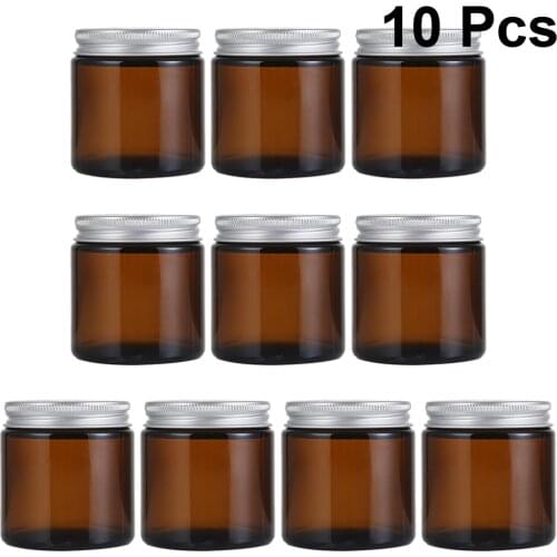 DIY 10pcs 100ml Brown Scented Candle Container Homemade Candle Jar Cup Holder Glass Perfume Bottle Aroma Bottle with Cover A50
