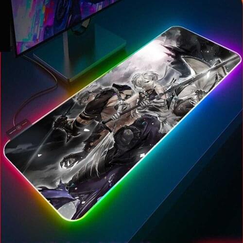 Anime Kings Raid Chase X Scarlet RGB Gaming Mousepad Cool LED USB Laptop Keyboard Gaming Mat XxL Gaming Accessories Gaming Desk