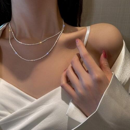 IPARAM Fashion Minimalist Chain Choker Necklace for Women 2021 Trendy Metal Chain Clavicle Necklace Jewelry Party Gift