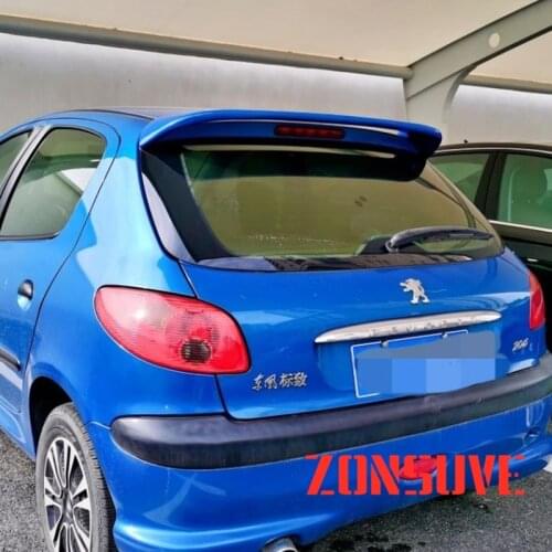 Use For Peugeot 206 Hatchback Spoiler ABS Plastic Carbon Fiber Look Rear Trunk Wing Car Body Kit Accessories