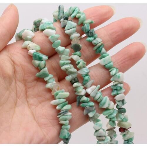Exquisite Beads Natural Stone Qinghai Emerald Gravel Beaded for Jewelry Making Charm DIY Necklace Bracelet Accessories 5-8mm