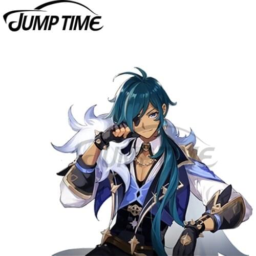 JumpTime 13 x 5.7cm For Kaeya Peeker Genshin Impact Creative Car Sticker Auto Laptop Decal VAN Waterproof Car Door Protector