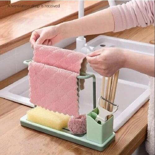 Kitchen Wiping Arrangement Rack Sink Sink Drain Rack Dishwashing Cloth Sponge Storage Rack Artifact Soap Towel Rack