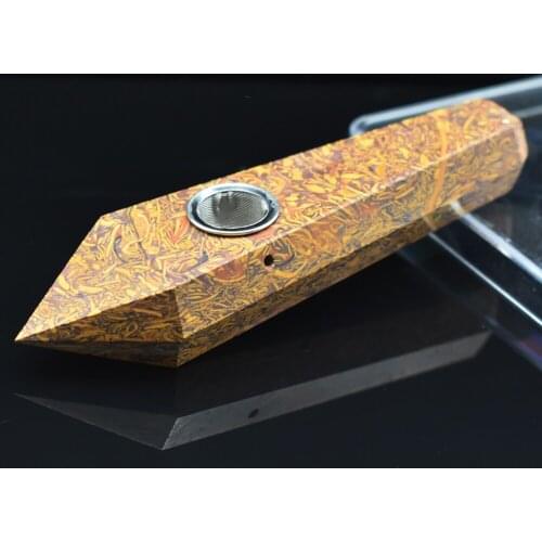 Smoking Crystal Pipe Home Decoration Quartz Crystals Tube Citrine Gemstone Cigarette Holder Healing