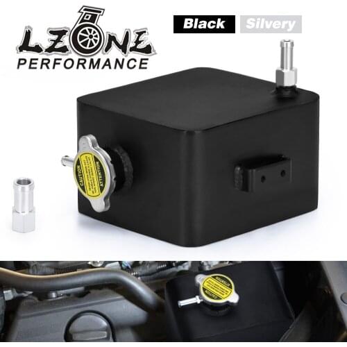 LZONE - 2L Litre Polished Alloy Header Expansion Water Tank & Cap WATER HEADER TANK Coolant Overflow Tank Reservoir Kit JR-TK24