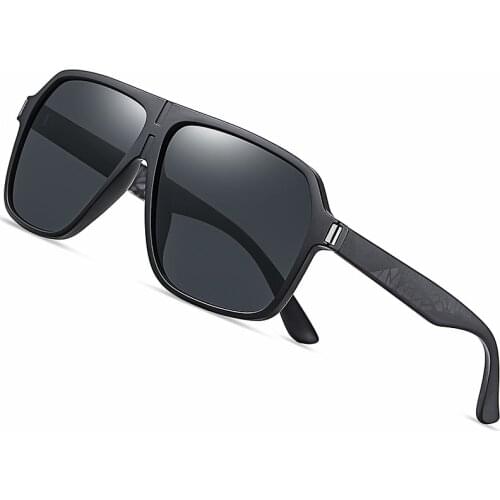 Fashion Polarizing HD Sunglasses Men TR90 Large Frame Rectangle Sun Glasses Sport Design Male Retro Sunglasses Gafas De Sol