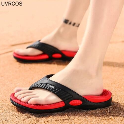 Hot Sale Mens Massage Slippers Summer Breathable Beach Shoes Sandals Comfortable Personality Flip Flops Men Size 40-45