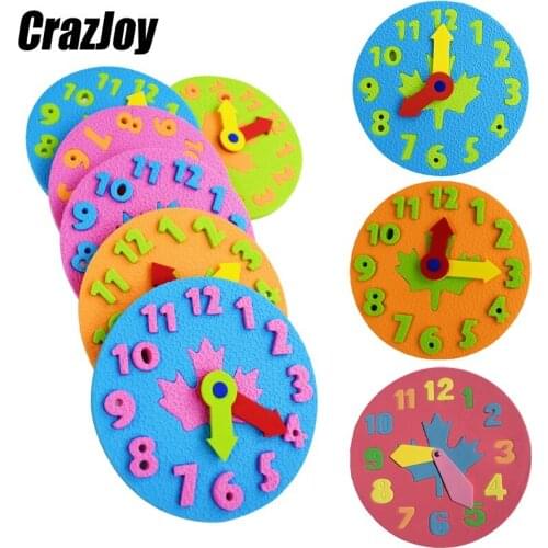 Teaching Kindergarten Manual IQ Puzzle Eva Clock Early Learning Education Baby Kids Toy Montessori Antistress Math Children Toys