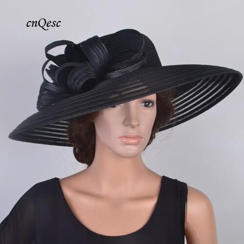 Wholesale NEW DESIGN,black X LARGE Derby Easter Church Royal Ascot Hat wedding hat hatinator mother of the bride summer bea