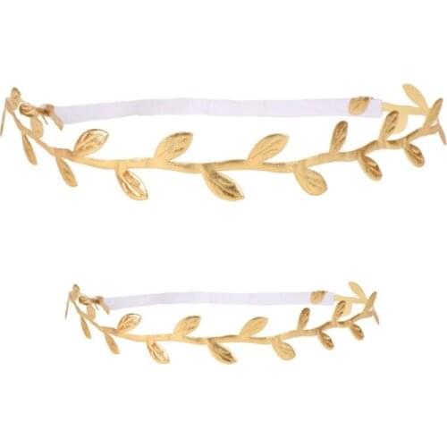 634D Mom Baby Gold Leaf Hairband Peace Olive Branch Elastic Headband Photography Prop
