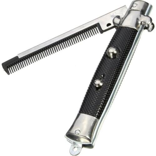 Folding Spring Comb 1 Pcs Mens Womens Beauty Handmade Folding Pocket Clip Hair Mustache Beard Comb