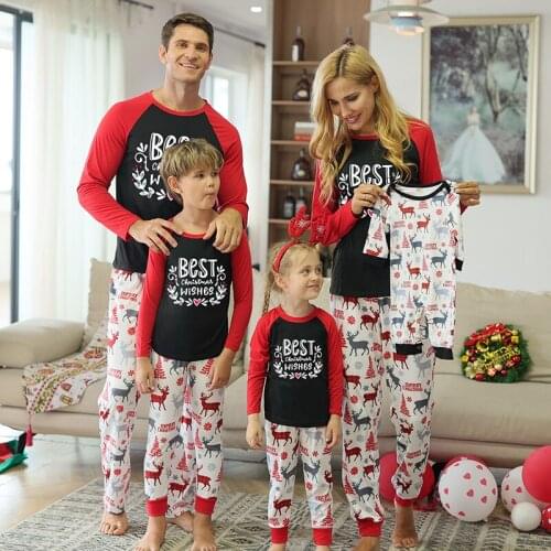 Christmas Pajamas Set Winter Family Matching Outfits New Year Homewear Mother Daughter Clothing Sets Daddy Son Baby Family Look