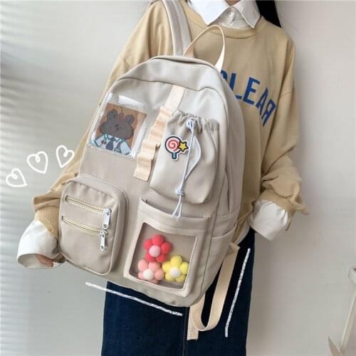 Multi-pocket Backpack School Bag Desiger Stylish Girls Teens Collge Students Laptop Bookbag Japan Anime Large Rain-proof Bagpack