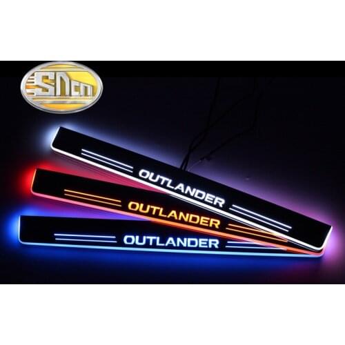 SNCN 4PCS Car LED Door Sill For Mitsubishi Outlander 3 2012-2018 Ultra-thin Acrylic Dynamic LED Welcome Light Scuff Plate Pedal