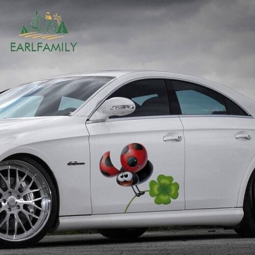 EARLFAMILY 43cm x 37.7cm For Ladybug Car Stickers Waterproof Decal Vinyl Material Motorcycle Sunscreen Occlusion Scratch Decor