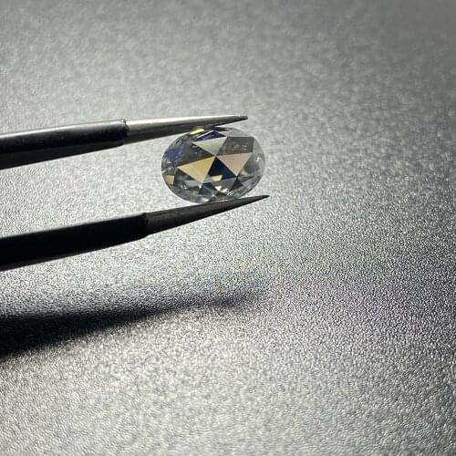 1.5 Carat VVS 6x8mm Supper White Loose Gems Oval Shape Flatback Rose Cut Moissanite Stone
