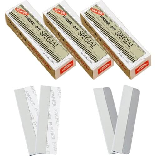 10Pcs Barber Safety Hair Trimming Razor Blades Stainless Steel Scraping Eyebrow Blade for Women Men Shaper Shaver Blades HD0002