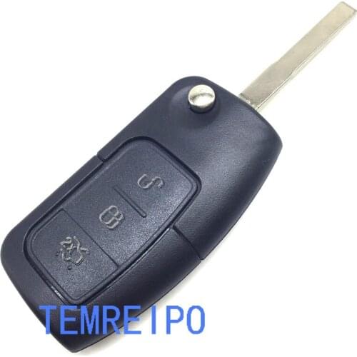 10pcs/lot 3 Button Flip Folding Remote Fob Cover Uncut Car Blank Key Shell for Ford Focus Fiesta C Max K