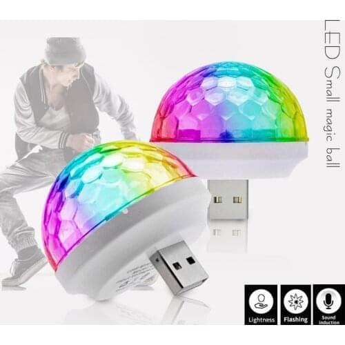 10 Pcs Portable USB Disco Connected Phone Family Magic Ball Light Party Club Night Light Android / Type-C / Iphone USB Plug