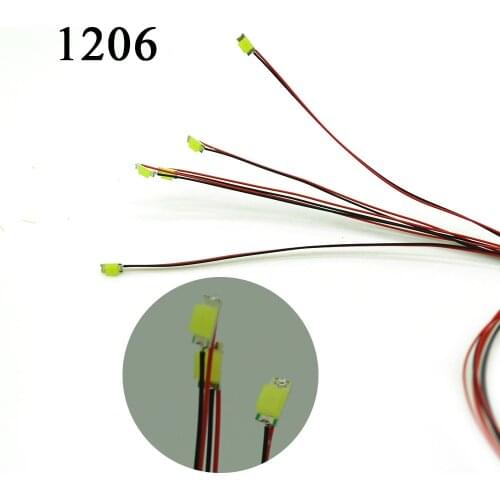 1206 SMD model train HO N OO scale Pre-soldered micro litz wired LED leads wires 20cm