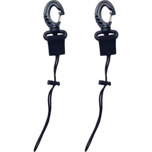 2 Pieces Scuba Diving Plastic Swivel Spring Snap Hook Clip with Rope Water Sports Swimming Diving