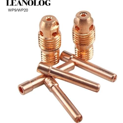 20Pcs Argon Welding TIG Inverter DC Welding Machine 0.5mm/1.0mm/2.0mm/2.4mm TIG Tungsten WP9 WP20 Collet Body and Collet